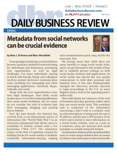 Metadata from social networks can be crucial evidence lEgAl