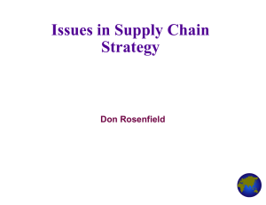 Issues in Supply Chain Strategy gy Don Rosenfield
