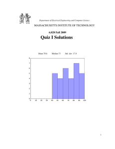 Quiz I Solutions MASSACHUSETTS INSTITUTE OF TECHNOLOGY 6.828 Fall 2009 Department