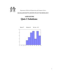 Quiz I Solutions MASSACHUSETTS INSTITUTE OF TECHNOLOGY 6.828 Fall 2010 Department