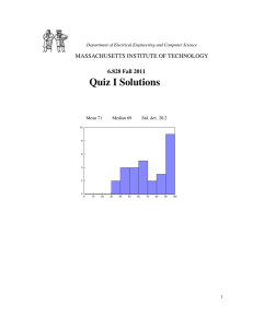 Quiz I Solutions MASSACHUSETTS INSTITUTE OF TECHNOLOGY 6.828 Fall 2011 Department