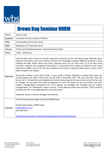 Brown Bag Seminar OHRM Term: Speaker: