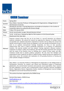 OHRM Seminar  Term: Speaker: