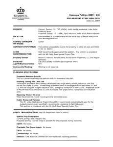   Rezoning Petition 2009 - 040  PRE-HEARING STAFF ANALYSIS