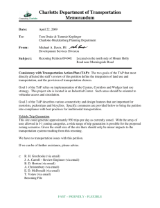 Charlotte Department of Transportation Memorandum