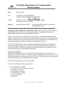 Charlotte Department of Transportation Memorandum