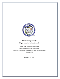 Mecklenburg County Department of Internal Audit