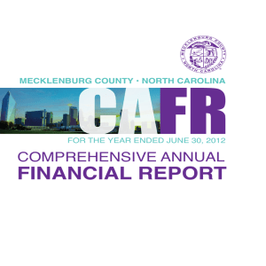 FINANCIAL REPORT COMPREHENSIVE ANNUAL MECKLENBURG COUNTY • NORTH CAROLINA