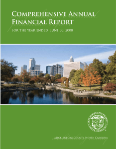 comprehensive annual financial report mecklenburg county Comprehensive Annual