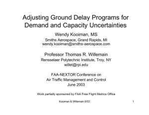 Adjusting Ground Delay Programs for Demand and Capacity Uncertainties Wendy Kooiman, MS