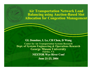 Air Transportation Network Load Balancing using Auction-Based Slot Allocation for Congestion Management