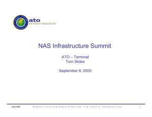 NAS Infrastructure Summit ATO – Terminal Tom Skiles September 9, 2005