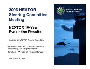 2006 NEXTOR Steering Committee Meeting NEXTOR 10-Year