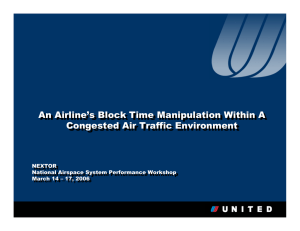 An Airline’s Block Time Manipulation Within A Congested Air Traffic Environment NEXTOR