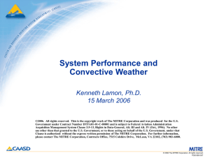 System Performance and Convective Weather Kenneth Lamon, Ph.D. 15 March 2006