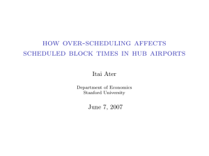 how over-scheduling affects scheduled block times in hub airports Itai Ater