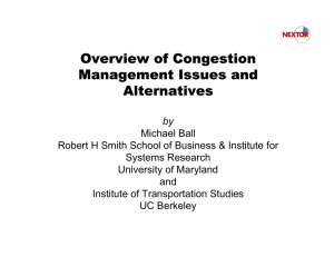 Overview of Congestion Management Issues and Alternatives