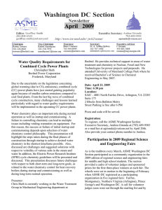 April   2009 Water Quality Requirements for