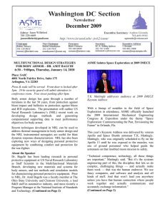 Washington DC Section Newsletter December 2009