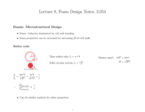 8, Foam Design Notes, 3.054 Lecture Microstructural Design Foams: