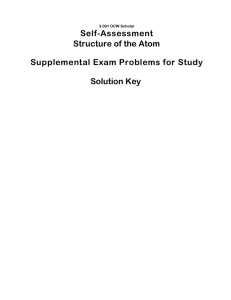 Self-Assessment Structure of the Atom Solution Key
