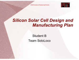 Silicon Solar Cell Design and g Man