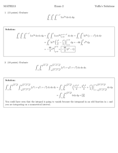 MATH213 Exam 2 Yuffa’s Solutions