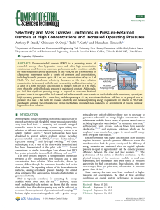 Selectivity and Mass Transfer Limitations in Pressure-Retarded