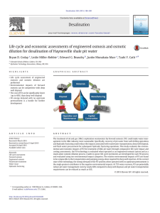 Desalination Life cycle and economic assessments of engineered osmosis and osmotic