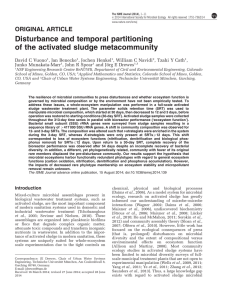 Disturbance and temporal partitioning of the activated sludge metacommunity ORIGINAL ARTICLE