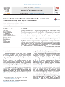 Sustainable operation of membrane distillation for enhancement