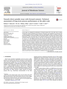 Towards direct potable reuse with forward osmosis: Technical