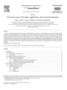 Forward osmosis: Principles, applications, and recent developments Tzahi Y. Cath