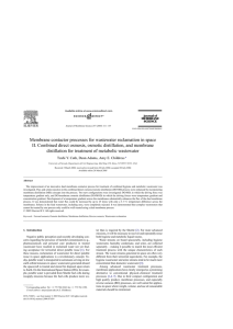 Membrane contactor processes for wastewater reclamation in space