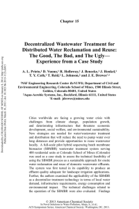 Decentralized Wastewater Treatment for Distributed Water Reclamation and Reuse: