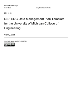 NSF ENG Data Management Plan Template Engineering