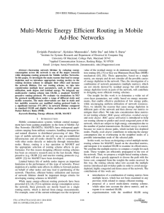 Multi-Metric Energy Efﬁcient Routing in Mobile Ad-Hoc Networks Evripidis Paraskevas , Kyriakos Manousakis