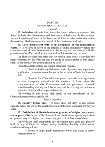 PART III 12. Definition FUNDAMENTAL RIGHTS