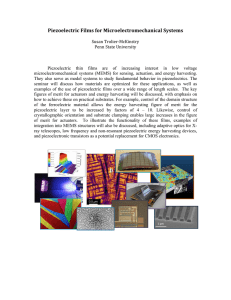 Piezoelectric Films for Microelectromechanical Systems 