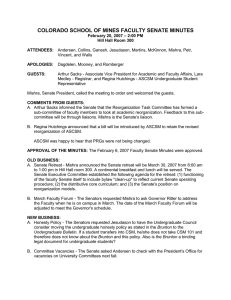 COLORADO SCHOOL OF MINES FACULTY SENATE MINUTES