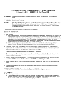 COLORADO SCHOOL OF MINES FACULTY SENATE MINUTES