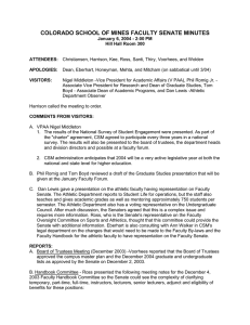 COLORADO SCHOOL OF MINES FACULTY SENATE MINUTES