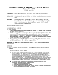 COLORADO SCHOOL OF MINES FACULTY SENATE MINUTES