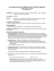 COLORADO SCHOOL OF MINES FACULTY SENATE MINUTES