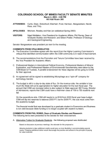 COLORADO SCHOOL OF MINES FACULTY SENATE MINUTES