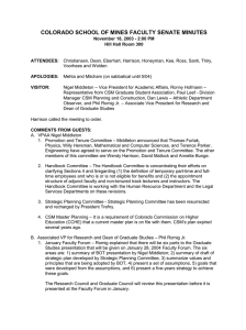 COLORADO SCHOOL OF MINES FACULTY SENATE MINUTES