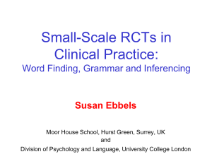 Small-Scale RCTs in Clinical Practice: Word Finding, Grammar and Inferencing