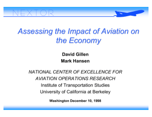 Assessing the Impact of Aviation on the Economy David Gillen