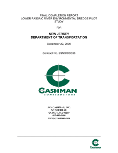NEW JERSEY DEPARTMENT OF TRANSPORTATION FINAL COMPLETION REPORT