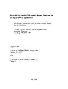Erodibility Study Of Passaic River Sediments Using USACE Sedflume